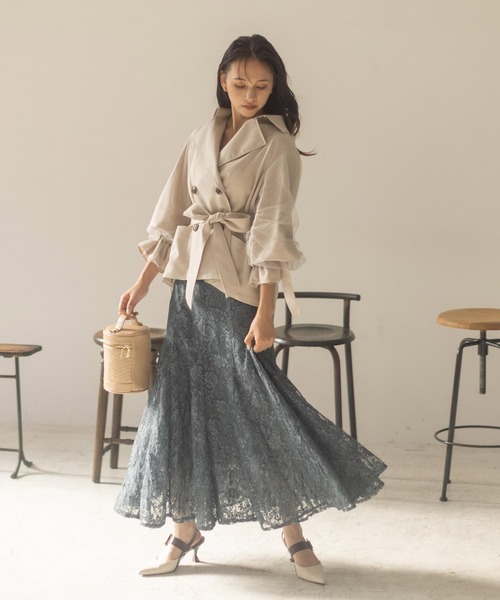 ROYAL PARTY（ロイヤルパーティー）の「ダブルレーススカート（スカート・レディース・ブルー/ブラウン/グレー・FREE）」の18枚目の写真