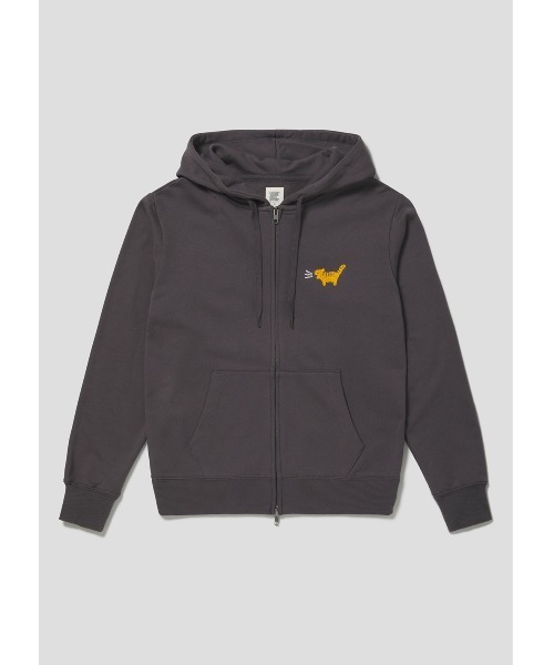 Design Tshirts Store graniph（デザイン　ティーシャツ　ストア　グラニフ）の「デンジャラスアニマルズ｜エンブロイダリージップパーカー（パーカー・メンズ・スミクロ・MEDIUM/LARGE/SMALL）」の10枚目の写真