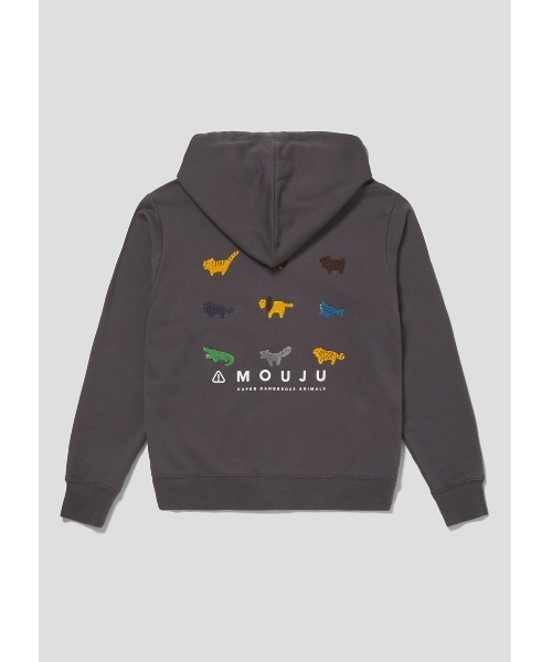 Design Tshirts Store graniph（デザイン　ティーシャツ　ストア　グラニフ）の「デンジャラスアニマルズ｜エンブロイダリージップパーカー（パーカー・メンズ・スミクロ・MEDIUM/LARGE/SMALL）」の2枚目の写真