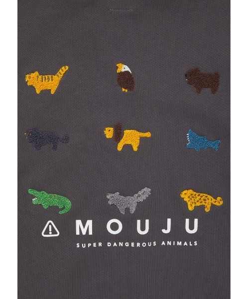 Design Tshirts Store graniph（デザイン　ティーシャツ　ストア　グラニフ）の「デンジャラスアニマルズ｜エンブロイダリージップパーカー（パーカー・メンズ・スミクロ・MEDIUM/LARGE/SMALL）」の7枚目の写真