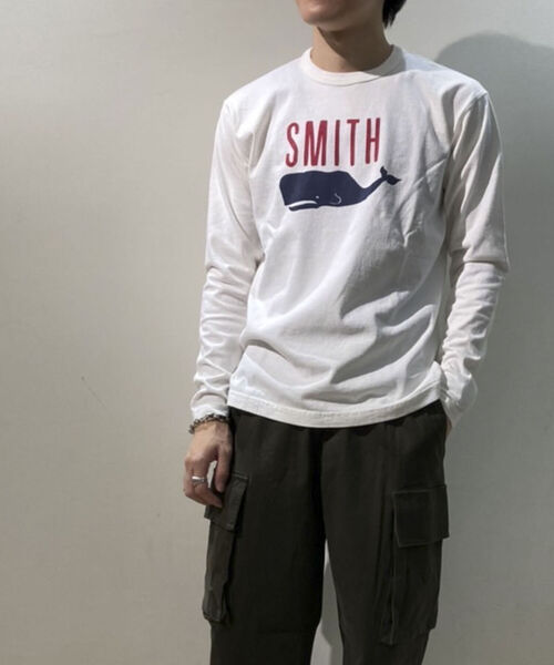 BARNS OUTFITTERS（バーンズアウトフィッターズ）の「【BARNS OUTFITTERS/バーンズアウトフィッターズ】別注 プリント ロングスリーブTシャツ ロンT（Tシャツ/カットソー・メンズ・ライトグレー/ホワイト・L/S/M）」の13枚目の写真