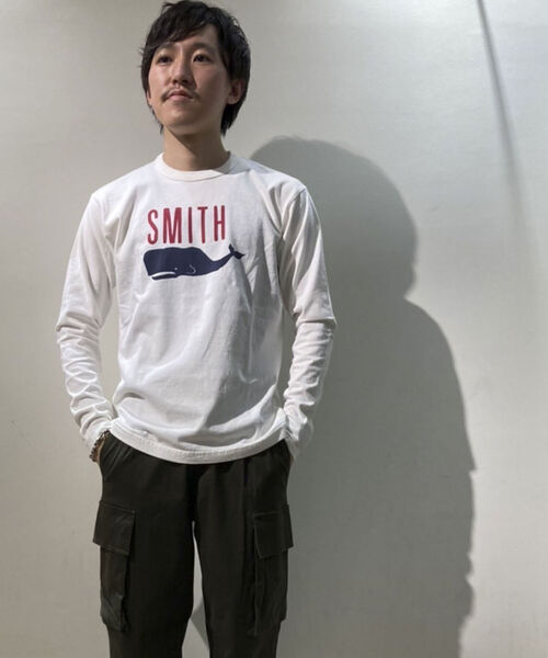 BARNS OUTFITTERS（バーンズアウトフィッターズ）の「【BARNS OUTFITTERS/バーンズアウトフィッターズ】別注 プリント ロングスリーブTシャツ ロンT（Tシャツ/カットソー・メンズ・ライトグレー/ホワイト・L/S/M）」の12枚目の写真