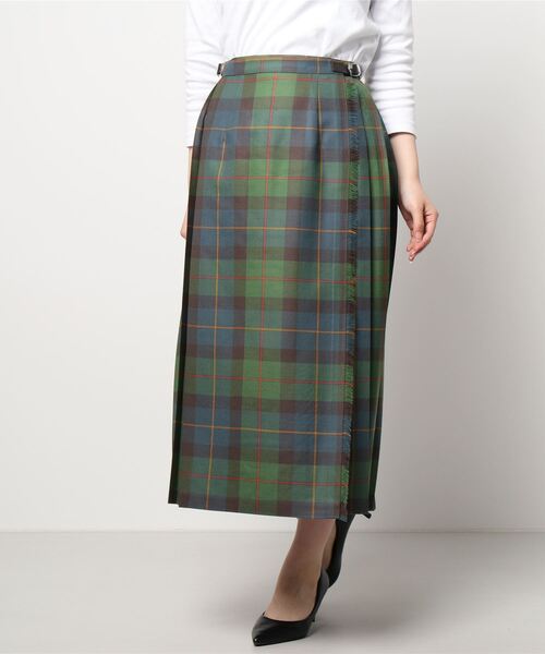 O'NEIL of DUBLIN（オニールオブダブリン）の「O'Neil of Dublin 別注クラシックモデル ウーステッドウール 100% キルトスカート ロング 81cm（スカート・レディース・ネイビー/ダークブルー/シルバーグレー/ブルーグレー/オレンジ/ライトグレー/マスタード/オリーブ/グリーン/ライトブルー/ダークグリーン/グレー系その他/ブラック×ブルー/ブルー/ライトカーキ/ブラウン/グリーン系その他/ダークオレンジ/グレー/バーガンディー/レッド/ダークブラウン/ブルーグリーン/ライトグリーン・8/10/12/14）」の15枚目の写真