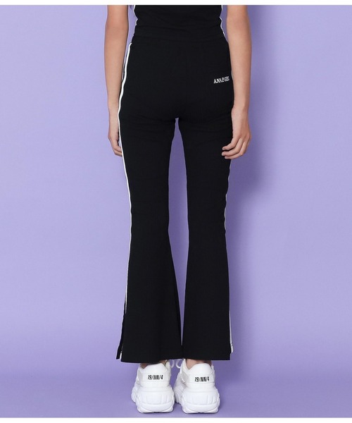 ANAP GｉRL（アナップガール）の「ラインリブフレアパンツ（その他パンツ・キッズ・ブラック・M/S/XS）」の5枚目の写真