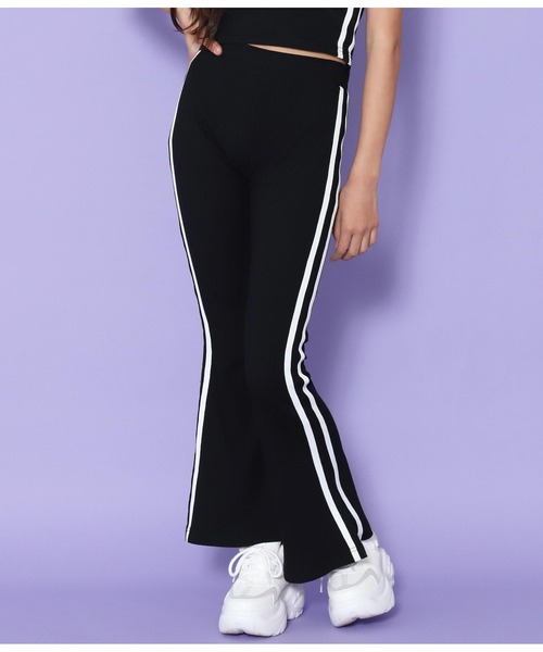 ANAP GｉRL（アナップガール）の「ラインリブフレアパンツ（その他パンツ・キッズ・ブラック・M/S/XS）」の10枚目の写真