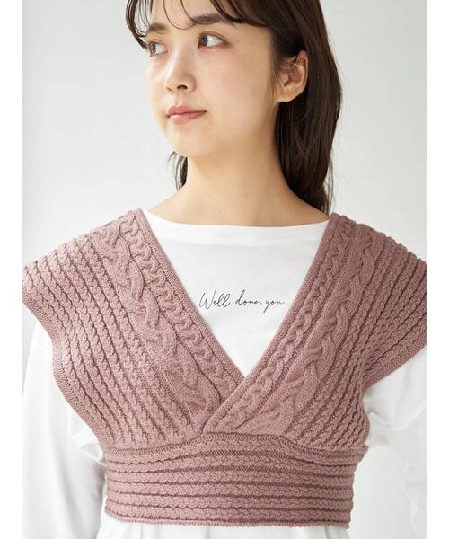 earth music&ecology（アースミュージックアンドエコロジー）の「ケーブルニットビスチェ　＊（ベスト・レディース・ブラック/ブラウン/ホワイト系その他2・FREE）」の7枚目の写真