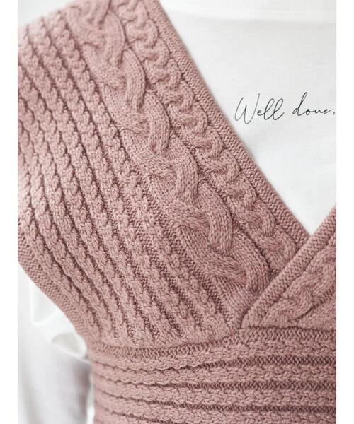 earth music&ecology（アースミュージックアンドエコロジー）の「ケーブルニットビスチェ　＊（ベスト・レディース・ブラック/ブラウン/ホワイト系その他2・FREE）」の9枚目の写真