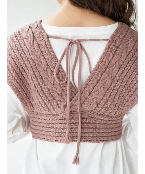 earth music&ecology（アースミュージックアンドエコロジー）の「ケーブルニットビスチェ　＊（ベスト・レディース・ブラック/ブラウン/ホワイト系その他2・FREE）」の10枚目の写真