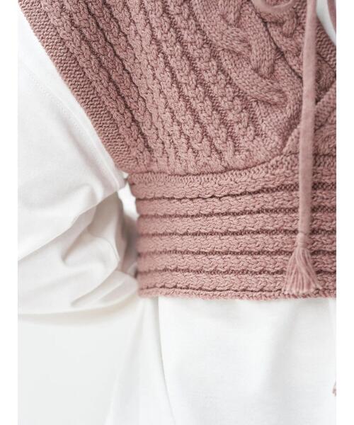 earth music&ecology（アースミュージックアンドエコロジー）の「ケーブルニットビスチェ　＊（ベスト・レディース・ブラック/ブラウン/ホワイト系その他2・FREE）」の12枚目の写真