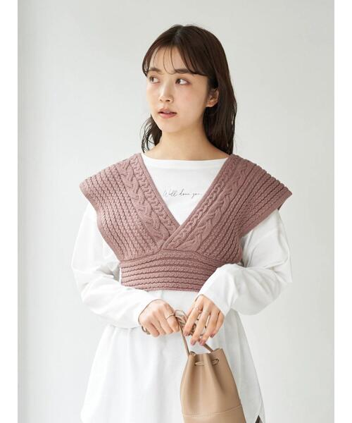 earth music&ecology（アースミュージックアンドエコロジー）の「ケーブルニットビスチェ　＊（ベスト・レディース・ブラック/ブラウン/ホワイト系その他2・FREE）」の13枚目の写真