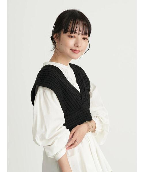 earth music&ecology（アースミュージックアンドエコロジー）の「ケーブルニットビスチェ　＊（ベスト・レディース・ブラック/ブラウン/ホワイト系その他2・FREE）」の19枚目の写真