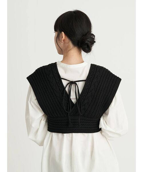 earth music&ecology（アースミュージックアンドエコロジー）の「ケーブルニットビスチェ　＊（ベスト・レディース・ブラック/ブラウン/ホワイト系その他2・FREE）」の20枚目の写真