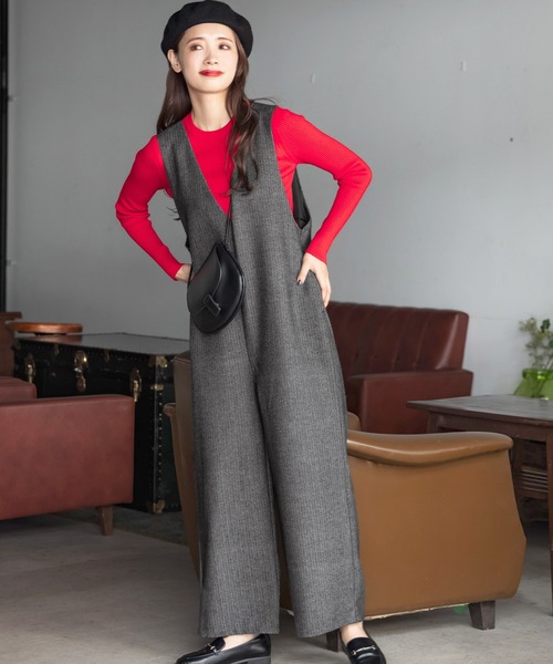 coca（coca）（コカ）の「ヘリンボン柄オーバーオール（サロペット/オーバーオール・レディース・その他/B/A・M/L）」の2枚目の写真