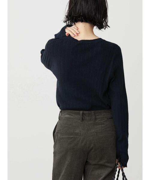 AMERICAN HOLIC（アメリカンホリック）の「袖ボタンランダムリブニットプルオーバー（ニット/セーター・レディース・レッド/グレイッシュベージュ/ネイビー・M/L）」の9枚目の写真