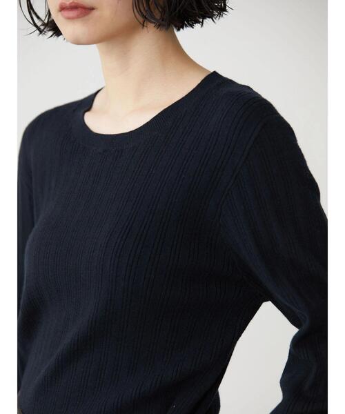 AMERICAN HOLIC（アメリカンホリック）の「袖ボタンランダムリブニットプルオーバー（ニット/セーター・レディース・レッド/グレイッシュベージュ/ネイビー・M/L）」の10枚目の写真