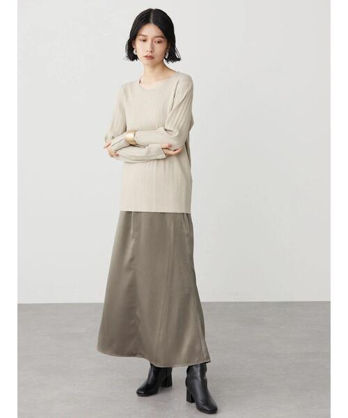 AMERICAN HOLIC（アメリカンホリック）の「袖ボタンランダムリブニットプルオーバー（ニット/セーター・レディース・レッド/グレイッシュベージュ/ネイビー・M/L）」の18枚目の写真