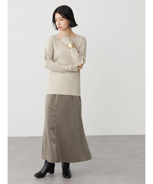 AMERICAN HOLIC（アメリカンホリック）の「袖ボタンランダムリブニットプルオーバー（ニット/セーター・レディース・レッド/グレイッシュベージュ/ネイビー・M/L）」の19枚目の写真