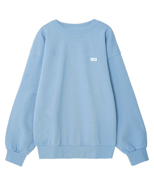 X-girl（エックスガール）の「BOX LOGO WIDE CREW SWEAT TOP（スウェット・レディース・ブラック/イエロー/ライトブルー・S/M）」の16枚目の写真