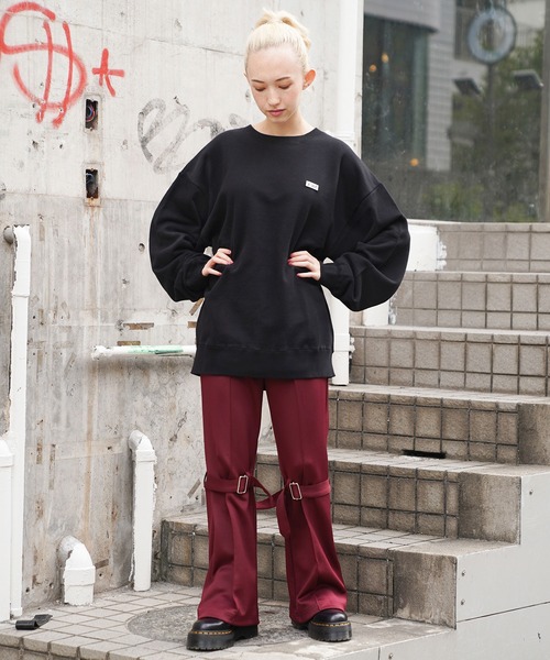 X-girl（エックスガール）の「BOX LOGO WIDE CREW SWEAT TOP（スウェット・レディース・ブラック/イエロー/ライトブルー・S/M）」の20枚目の写真