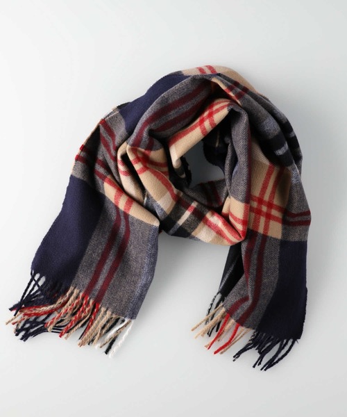 HONEYSUCKLE ROSE（ハニーサックルローズ）の「【HONEYSUCKLE ROSE】オリジナルチェック柄マフラー（マフラー・レディース・ベージュ/ネイビー/オフホワイト・ONE SIZE）」の10枚目の写真