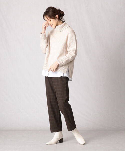 Comme Ca Mature(コムサマチュア)の「《ウォッシャブル》起毛 オフタートルニット(ニット/セーター・レディース・ベージュ/ミント/ラベンダー・FREE)」の14枚目の写真