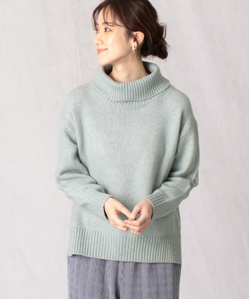 Comme Ca Mature(コムサマチュア)の「《ウォッシャブル》起毛 オフタートルニット(ニット/セーター・レディース・ベージュ/ミント/ラベンダー・FREE)」の2枚目の写真