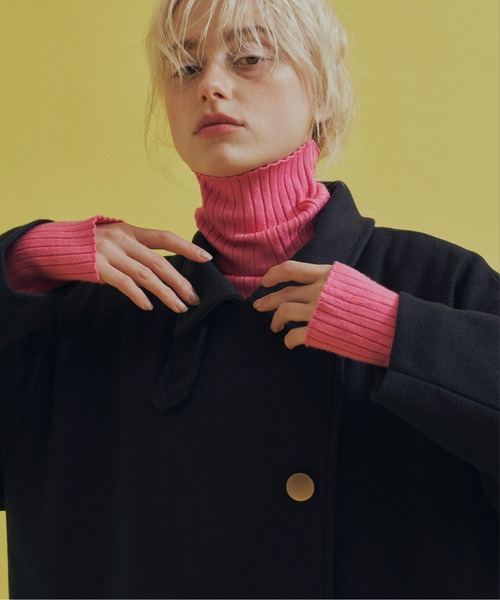 Aunt Marie's（アントマリーズ）の「スタンドカラー3WAYロングコート【高身長向けTALLサイズ有】（その他アウター・レディース・ブラック/ネイビー/ブラウン/グリーン/アイボリー・FREE/MEDIUM/TALL）」の15枚目の写真