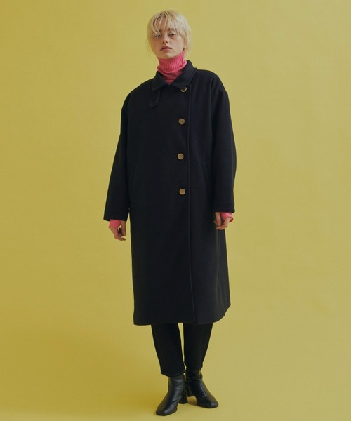 Aunt Marie's（アントマリーズ）の「スタンドカラー3WAYロングコート【高身長向けTALLサイズ有】（その他アウター・レディース・ブラック/ネイビー/ブラウン/グリーン/アイボリー・FREE/MEDIUM/TALL）」の13枚目の写真