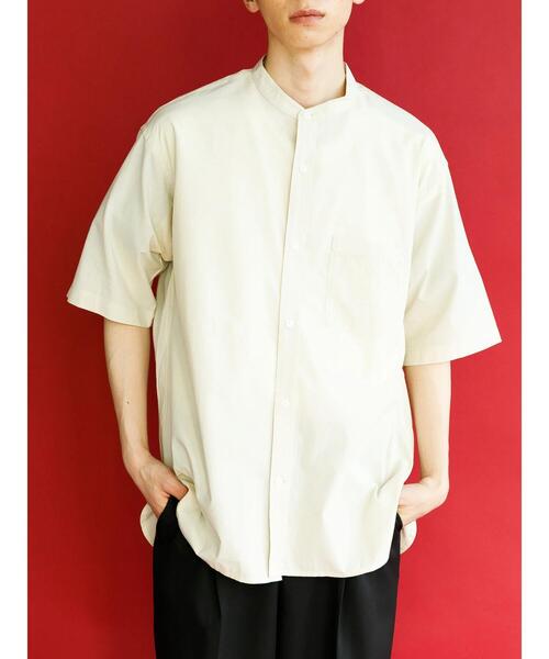 koe（コエ）の「綿レーヨン半袖バンドカラーシャツ*（シャツ/ブラウス・メンズ・アイボリー/ベージュ系その他4/グレー系その他3・M/L）」の4枚目の写真