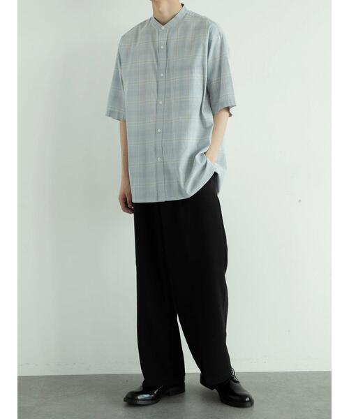 koe（コエ）の「綿レーヨン半袖バンドカラーシャツ*（シャツ/ブラウス・メンズ・アイボリー/ベージュ系その他4/グレー系その他3・M/L）」の15枚目の写真