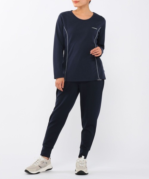 HEAD(ヘッド)の「杢メッシュクルーネック長袖Tシャツ レディース トップス スポーツ ウェア ヨガ ランニング(スポーツグッズ・レディース・ブラック/ピンク/グレー/ブルー・L/M)」の4枚目の写真