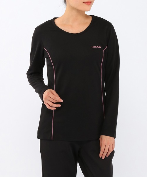 HEAD(ヘッド)の「杢メッシュクルーネック長袖Tシャツ レディース トップス スポーツ ウェア ヨガ ランニング(スポーツグッズ・レディース・ブラック/ピンク/グレー/ブルー・L/M)」の11枚目の写真