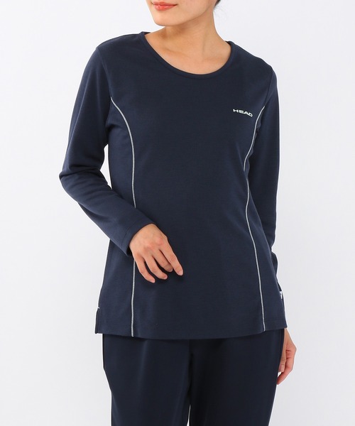 HEAD(ヘッド)の「杢メッシュクルーネック長袖Tシャツ レディース トップス スポーツ ウェア ヨガ ランニング(スポーツグッズ・レディース・ブラック/ピンク/グレー/ブルー・L/M)」の7枚目の写真