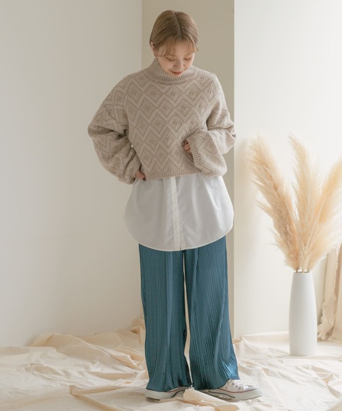 ITEMS URBANRESEARCH（アイテムズ アーバンリサーチ）の「ベロアプリーツパンツ（その他パンツ・レディース・ブラック/ベージュ/ピンク/グリーン系その他・FREE）」の15枚目の写真