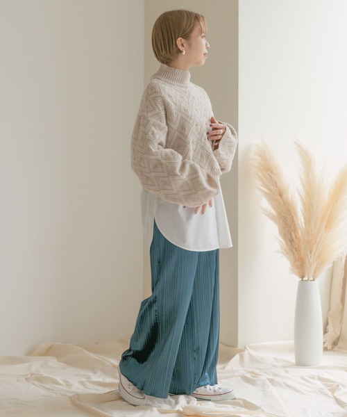 ITEMS URBANRESEARCH（アイテムズ アーバンリサーチ）の「ベロアプリーツパンツ（その他パンツ・レディース・ブラック/ベージュ/ピンク/グリーン系その他・FREE）」の16枚目の写真