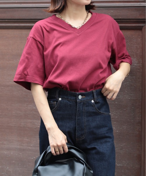 Printstar（プリントスター）の「【Printstar】heavy weight premium cotton v neck short sleeve t-shirt / ヘビーウェイト プレミアムコットン VネックTシャツ ※（Tシャツ/カットソー・レディース・カーキ/ブラック/ホワイト/バーガンディー/グレー・SMALL/MEDIUM/LARGE/X-LARGE）」の16枚目の写真