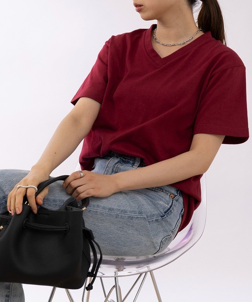 Printstar（プリントスター）の「【Printstar】heavy weight premium cotton v neck short sleeve t-shirt / ヘビーウェイト プレミアムコットン VネックTシャツ ※（Tシャツ/カットソー・レディース・カーキ/ブラック/ホワイト/バーガンディー/グレー・SMALL/MEDIUM/LARGE/X-LARGE）」の17枚目の写真