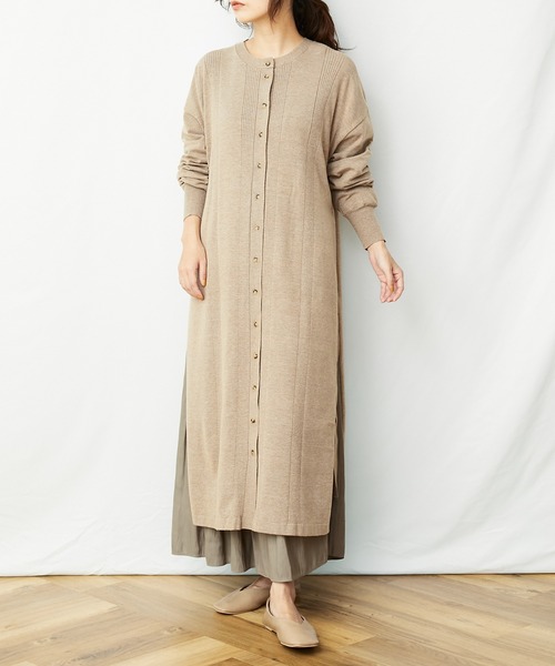 AZUL ENCANTO（アズールエンカント）の「ニットロングスリットカーデ（カーディガン/ボレロ・レディース・ブラック/ベージュ/グレー・FREE）」の9枚目の写真