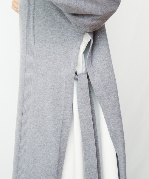 AZUL ENCANTO（アズールエンカント）の「ニットロングスリットカーデ（カーディガン/ボレロ・レディース・ブラック/ベージュ/グレー・FREE）」の7枚目の写真