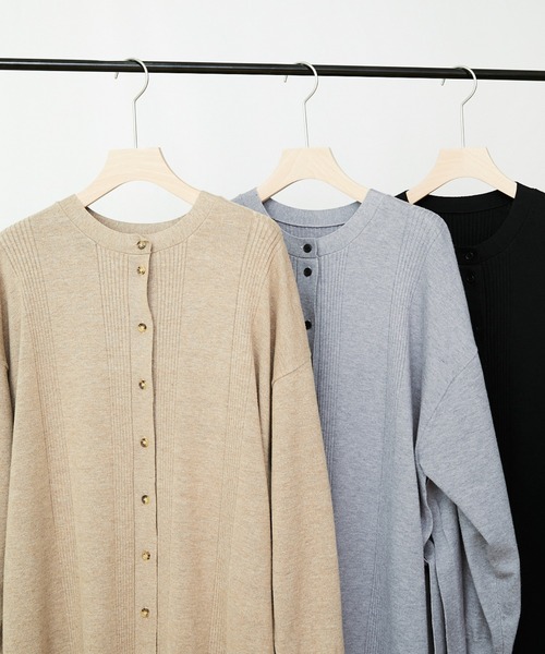 AZUL ENCANTO（アズールエンカント）の「ニットロングスリットカーデ（カーディガン/ボレロ・レディース・ブラック/ベージュ/グレー・FREE）」の11枚目の写真