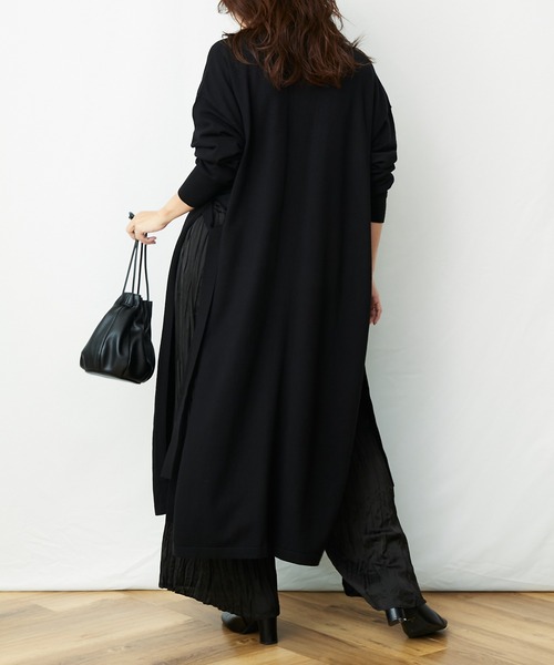 AZUL ENCANTO（アズールエンカント）の「ニットロングスリットカーデ（カーディガン/ボレロ・レディース・ブラック/ベージュ/グレー・FREE）」の8枚目の写真