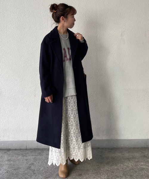 Doux archives(ドゥアルシーヴ)の「ウィナーズウールチェスターコート(チェスターコート・レディース・グリーン/ネイビー/アイボリー・MEDIUM/SMALL)」の9枚目の写真