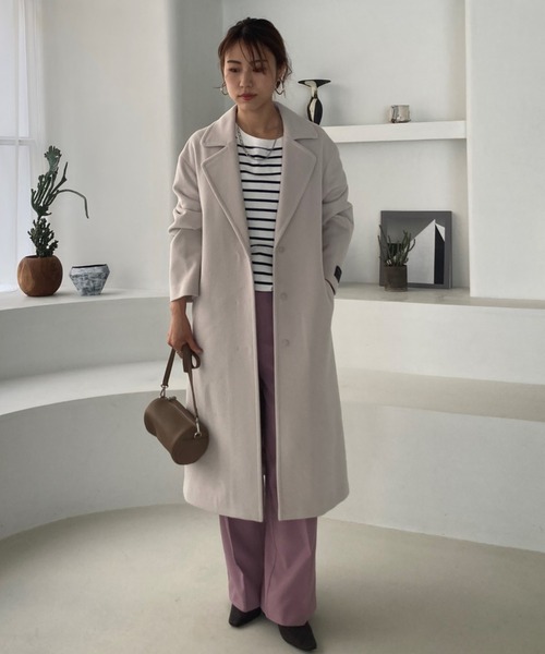 Doux archives(ドゥアルシーヴ)の「ウィナーズウールチェスターコート(チェスターコート・レディース・グリーン/ネイビー/アイボリー・MEDIUM/SMALL)」の13枚目の写真