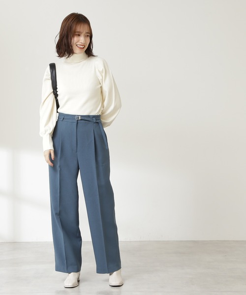 N.（N. Natural Beauty Basic）（エヌエヌナチュラルビューティーベーシック）の「◆パワーショルダータートルネックニット（ニット/セーター・レディース・オフホワイト/ブラック/グリーン・MEDIUM）」の11枚目の写真