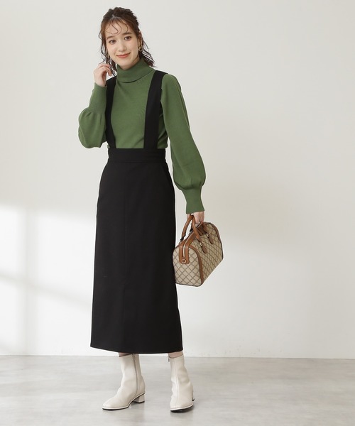 N.（N. Natural Beauty Basic）（エヌエヌナチュラルビューティーベーシック）の「◆パワーショルダータートルネックニット（ニット/セーター・レディース・オフホワイト/ブラック/グリーン・MEDIUM）」の7枚目の写真