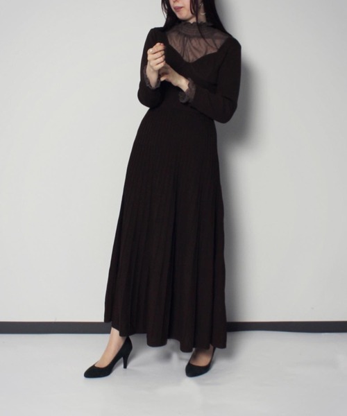 HEMERI(エメリ)の「ドットチュールシアーブラウス(シャツ/ブラウス・レディース・ブラック/ブラウン・M)」の5枚目の写真