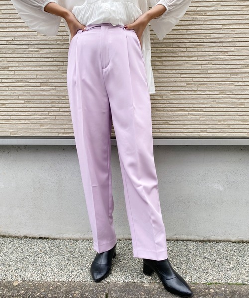 CLEA（クレア）の「センタープレスタックテーパードパンツ〇（その他パンツ・レディース・パープル/ブルー/ネイビー/アイボリー・S/M）」の4枚目の写真