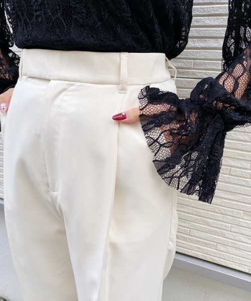 CLEA（クレア）の「センタープレスタックテーパードパンツ〇（その他パンツ・レディース・パープル/ブルー/ネイビー/アイボリー・S/M）」の7枚目の写真