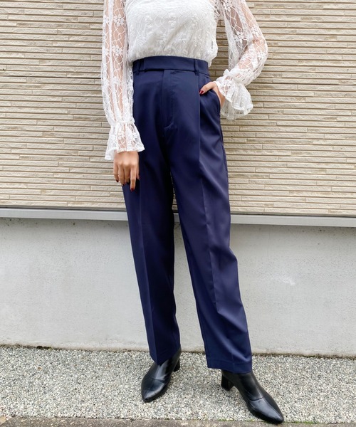 CLEA（クレア）の「センタープレスタックテーパードパンツ〇（その他パンツ・レディース・パープル/ブルー/ネイビー/アイボリー・S/M）」の15枚目の写真