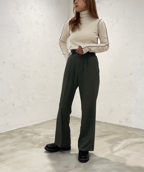 apres jour mignon(アプレジュールミニョン)の「配色メローリブトップス【ZOZOTOWN限定アイテム】(ニット/セーター・レディース・ブラック/オレンジ/アイボリー/ピンク系その他・X-LARGE/フリー)」の9枚目の写真